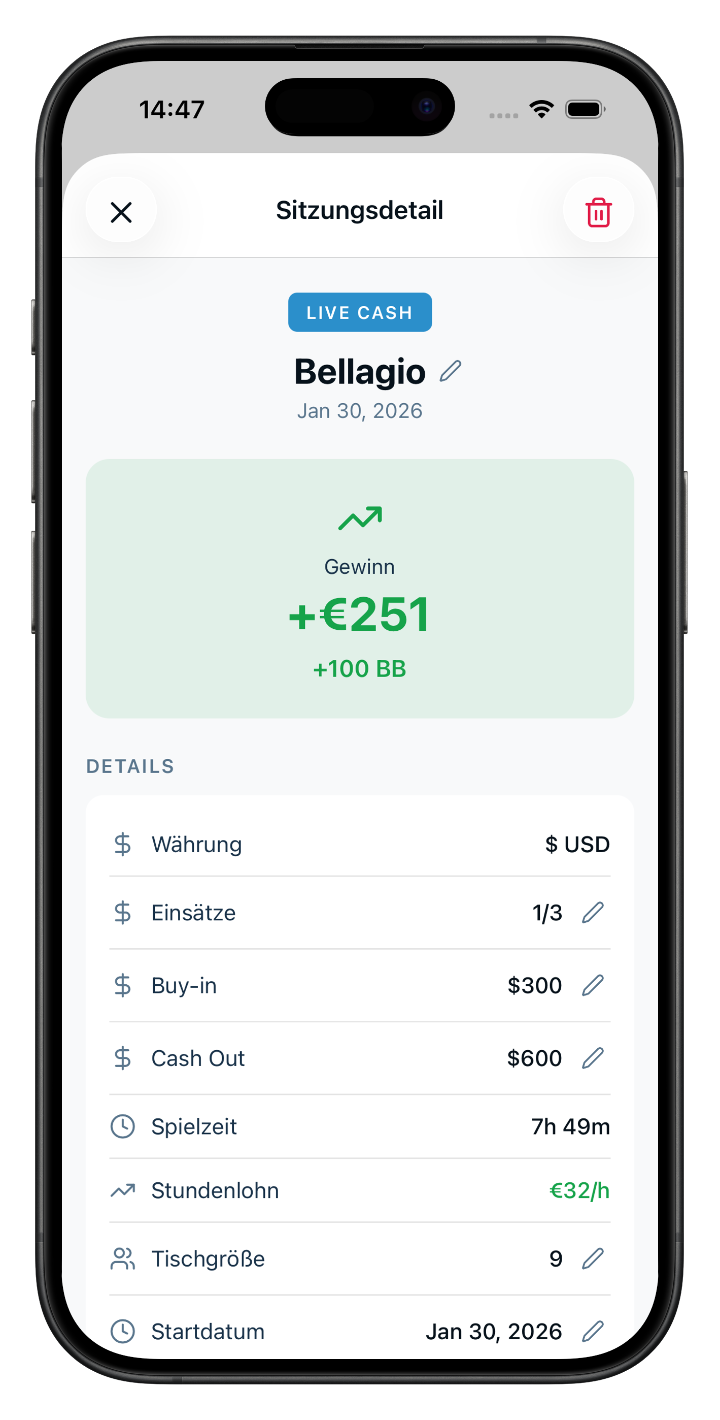 Einfache Erfassung
mit Vollständigen Details