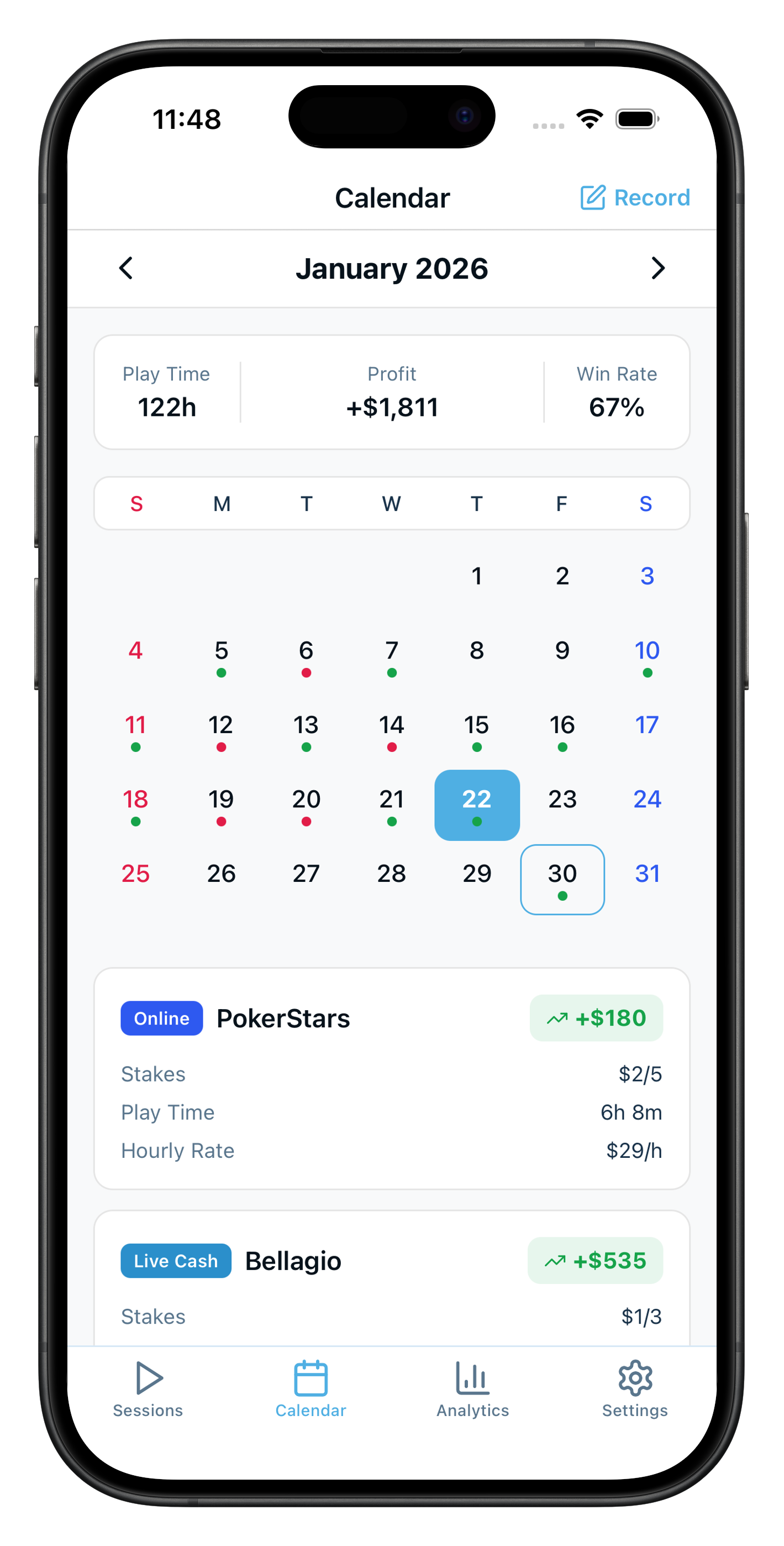 Calendar View
at a Glance