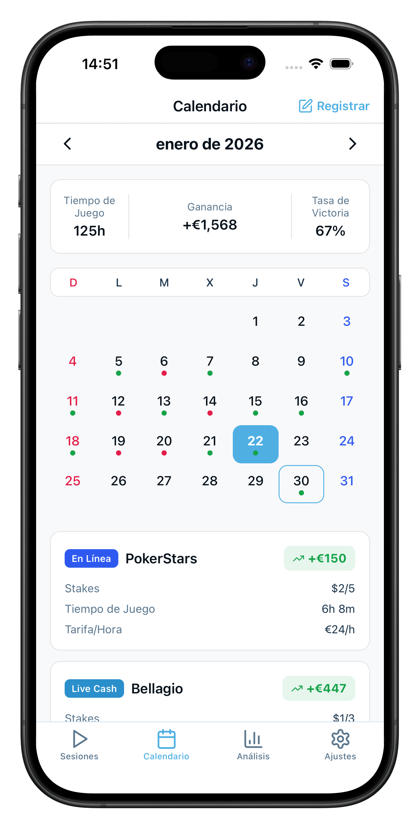 Vista de Calendario
de un Vistazo