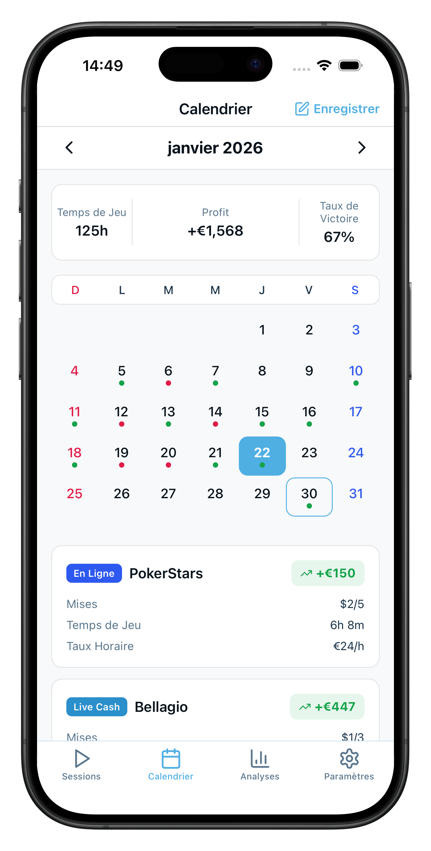 Vue Calendrier
d'un Coup d'Œil